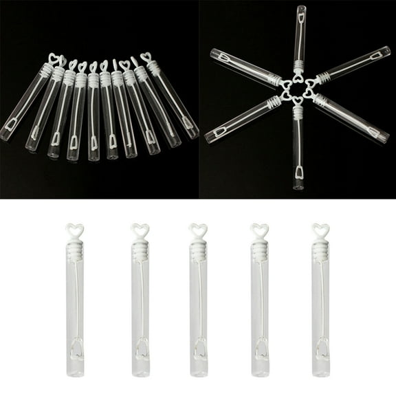 MLINS 48pcs Bubble Bottle Soap Water Bottle Loving Heart Bottle for Festival Wedding Daily Use (White)