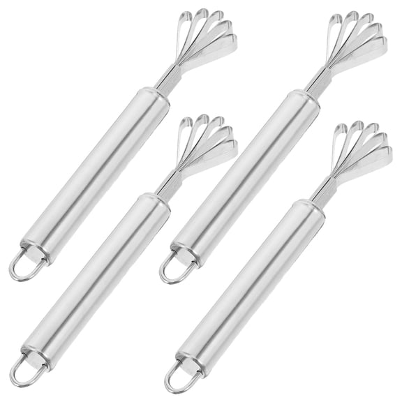 MLINS 4PCS Coconut Meat Scraper Fish Scaler Tools Stainless Steel Grater for Kitchen Restaurant Efficient Coconut Meat Slicer Fish Cleaning Tools
