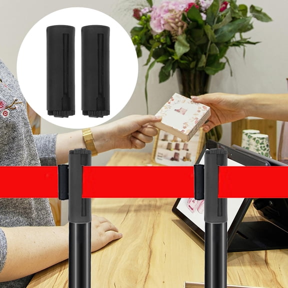 MLINS 4PCS Retractable Belt End Barrier Door for Railing Safety Barriers Crowd Control Property Lines