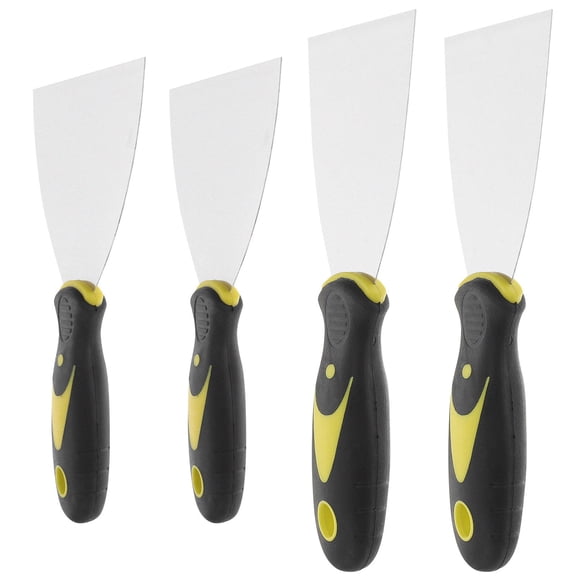 PTOOTP 4-Piece Metal Scraper Set for Drywall, Multi-Purpose Trowel Tools for Wall Repair and Preparation