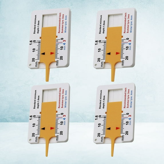 MLINS 4Pcs High Precision Portable Tread Pattern Depth Gauge Height ...
