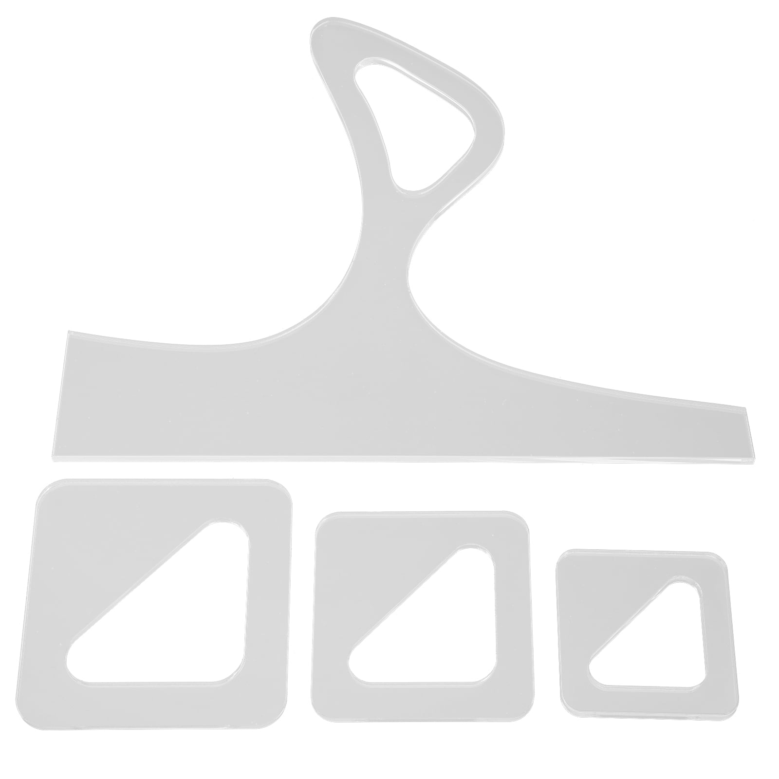 DINHEAROM Acrylic Charcuterie Board Handle Template White 4Pcs 9.8X7