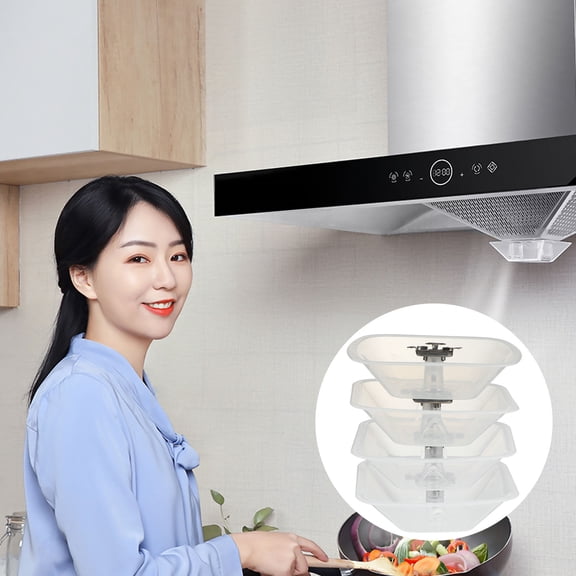 MLINS 4Pcs Plastic Range Hood Oil Box Waste Oil Collecting Box for Range Hood Parts