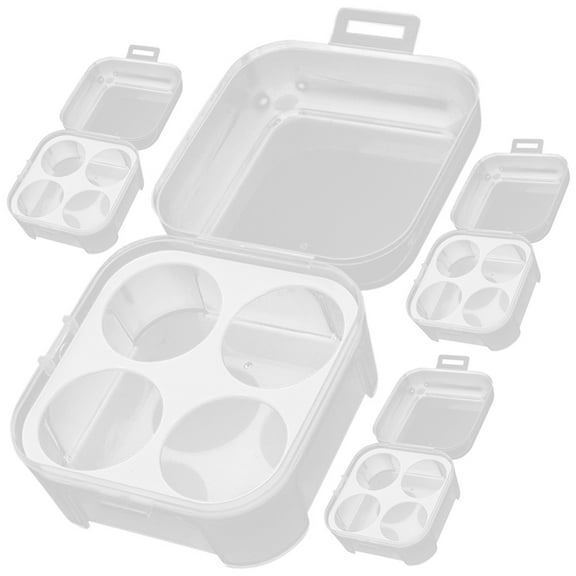 PTOOTP Container Set of 4 Lightweight Plastic Storage Box with Separate Grids for Kitchen Organization
