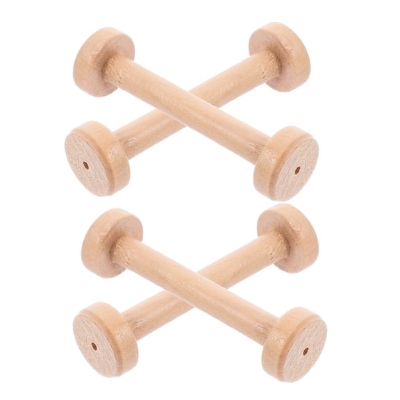 MERRYHAPY Mini Wooden Spools Multi for Sewing Tools Home Use 4Pcs 3.8X1.1X1.1in