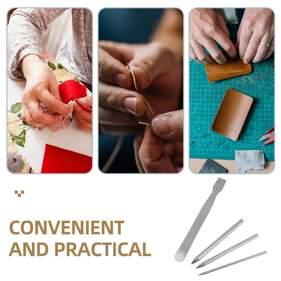 MLINS 4Set Knitting Needles Crochet Kit For Diy Projects Silver 7.80X0.50X0.50In