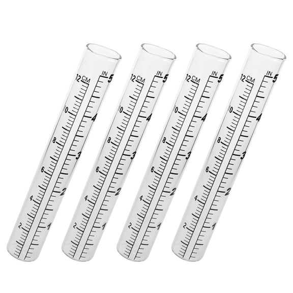 MLINS 4pcs 14CM Professional Rain Gauge Tube Practical Glass Measuring Cup