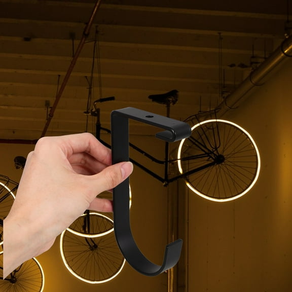 MLINS 4pcs Add On Storage Hook Heavy Duty Hanging Hooks Garage Ceiling Hanger Wall Shelving Rack Bike Flat Hooks Overhead Garage Storage Rack For Home Office Black