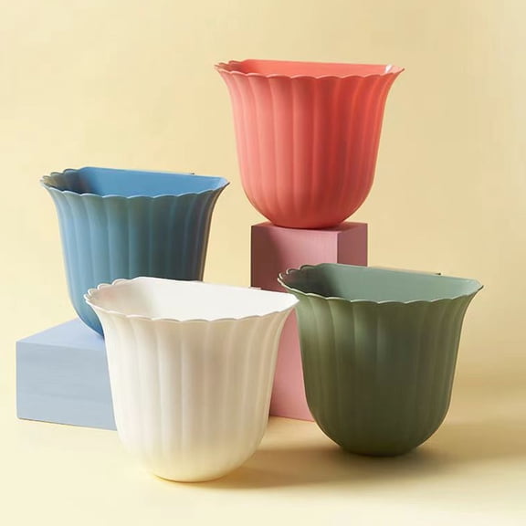 MLINS 4pcs Bucket Flower Pots Fence Bucket Hanging Flower Pot Kitchen Hanging Bucket for Home