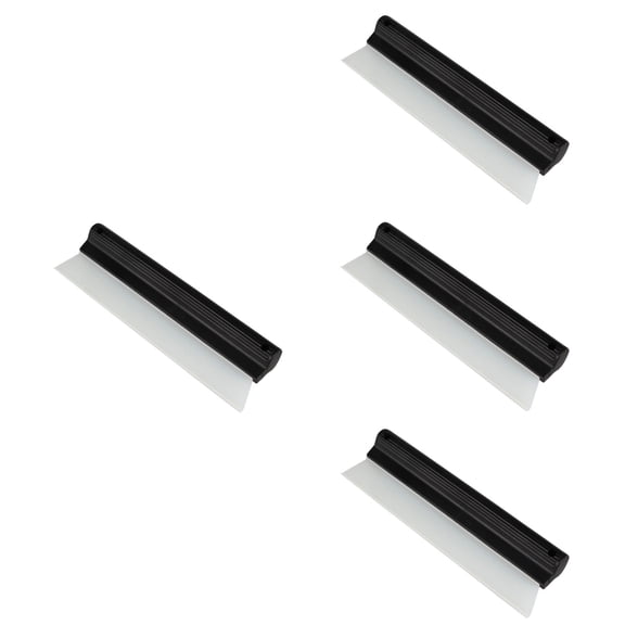 MLINS 4pcs Car Body Window Squeegee Silicone Wiper for Car Bathroom Mirror Window Glass Cleaning (Black)
