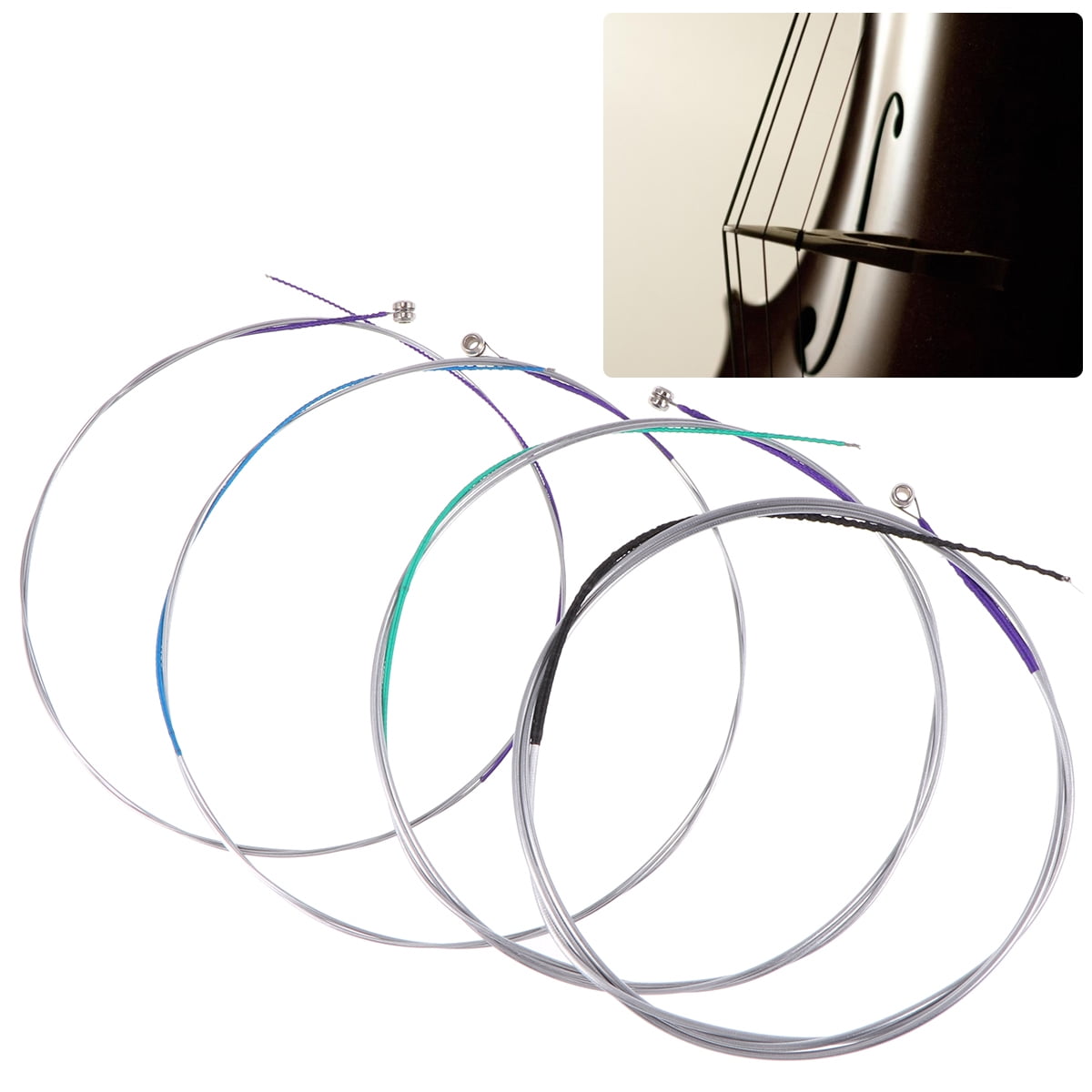 MLINS 4pcs Cello Strings A-D-G-C Steel Core Nickel Chromium Wound Strings for Size 1/4 1/2 3/4 4/4 Cello
