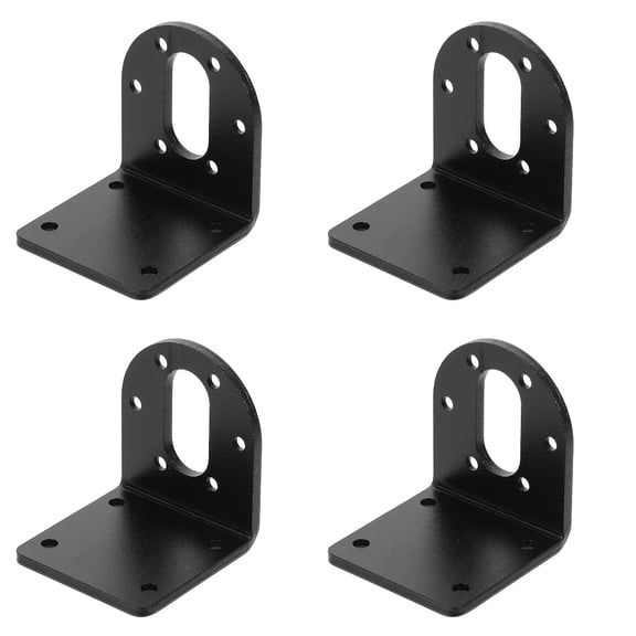 MLINS 4pcs DC Geared Motor Mounting Bracket 37mm Motor L-shape Fixed Seat Holder (Black)
