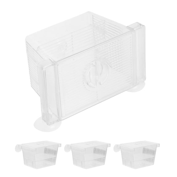 MLINS 4pcs Divided Betta Fish Incubator Box Double-Layer Clear Isolation Case Betta Breeding Box Fish Tank Essential For Efficient Hatching