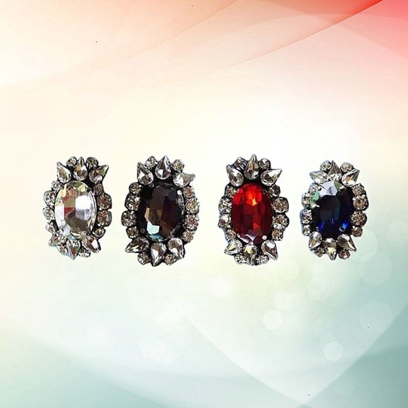 MLINS 4pcs Exquisite Clothes Brooch Accessory Sandals Decoration Crystal Beads Cloth Paste Sewing Patch Stitch Patch for Decor DIY