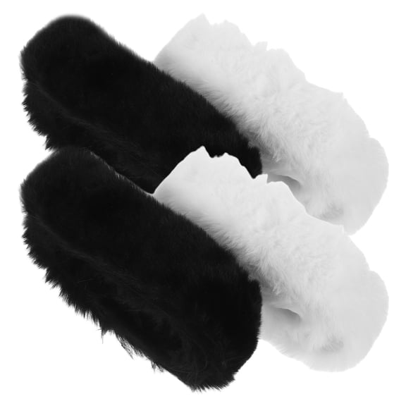 MLINS 4pcs Fluffy Faux Fur Strips Fabric Craft Realistic Artificial Fur Faux Fur Ribbon Trim For Clothes Diy Artificial Faux Fur Trim Ornament