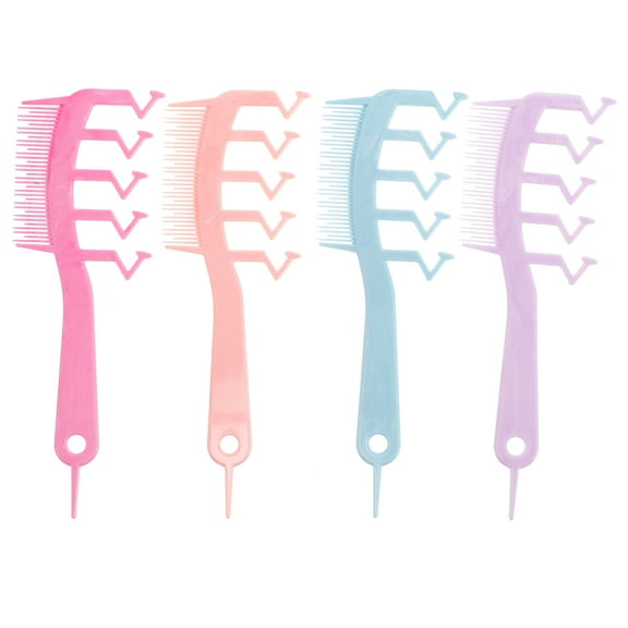 MLINS 4pcs Hair Volume Comb Plastic Hair Pick for for Curly Hair Z-Shape Design for Easy Styling and Root Lifting Suitable for Home and Travel Hair Parting Comb for Women and Men