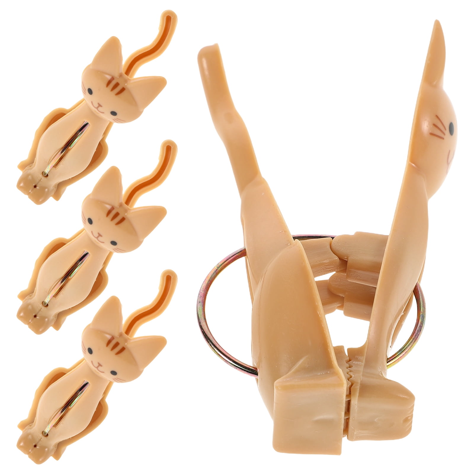 MLINS 4pcs Household Sealing Clips Plastic Windproof Cat Shape Clothes ...