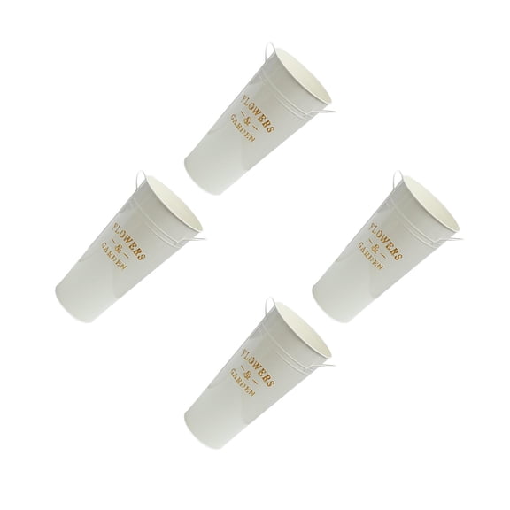 MLINS 4pcs Metal Flower Vase Galvanized Bucket Rustic Farmhouse French Bucket for Home Desktop Weddings Arrangements Countertop Decoration