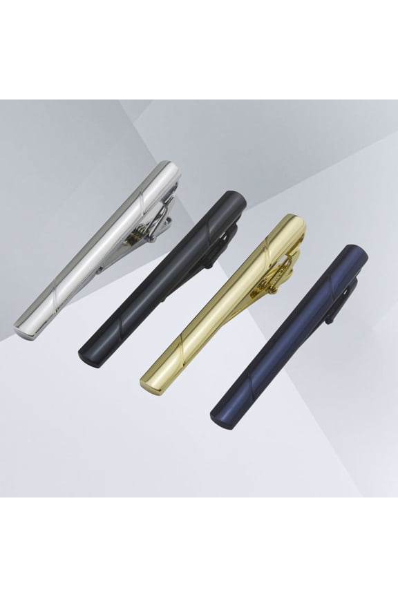 4pcs Necktie Clips Shiny Metal Tie Bar Clips in Different Color