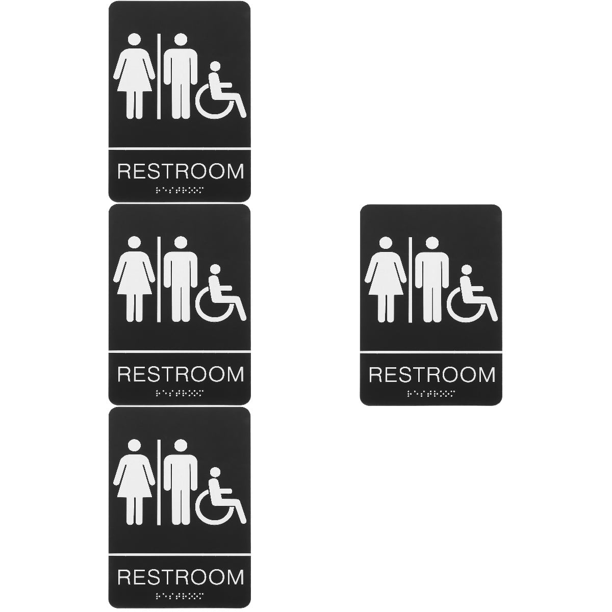 MLINS 4pcs Restroom Sign Acrylic Restroom Bathroom Sign Unisex Restroom ...