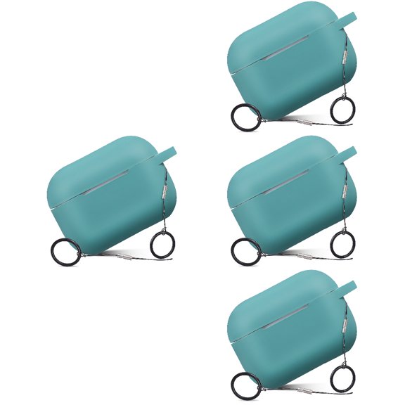 MLINS 4pcs Silicone Earbuds Case and Anti-Lost Ring Buckle Lanyards Compatible for AirPods