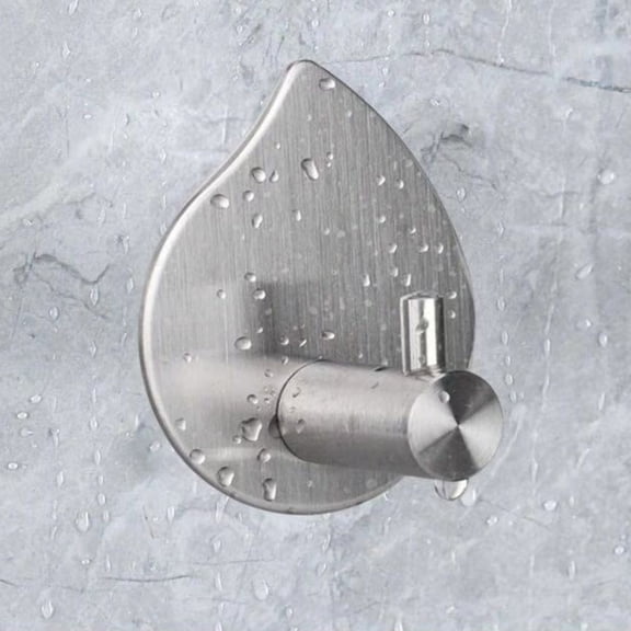 MLINS 4pcs Silver Stainless Steel Hooks Easy Install Durable Adhesive Hanging Hooks for Kitchen and Home