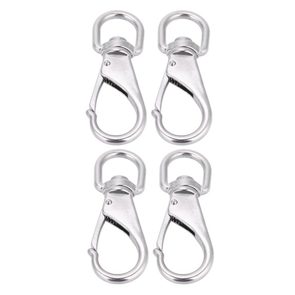 MLINS 4pcs  Stainless Steel Swivel Eye Snap Hooks for Flagpole Heavy Duty Marine Hardware Pet Leash Boat Rope Dog Chain Keychain Diving Clips