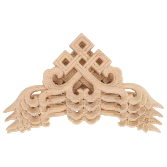 MLINS 4pcs Wood Applique Carved Wood Trim Furniture Applique Decor Wood Carved Decor