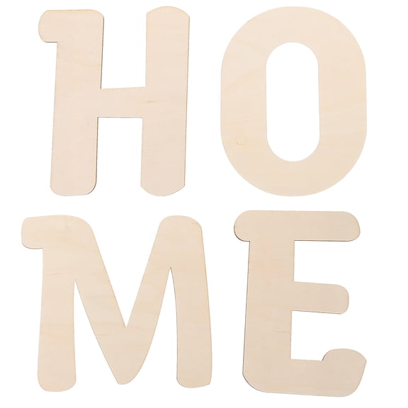 YUYUETIME Crafting Wood Letters Beige 4Set For Diy Projects