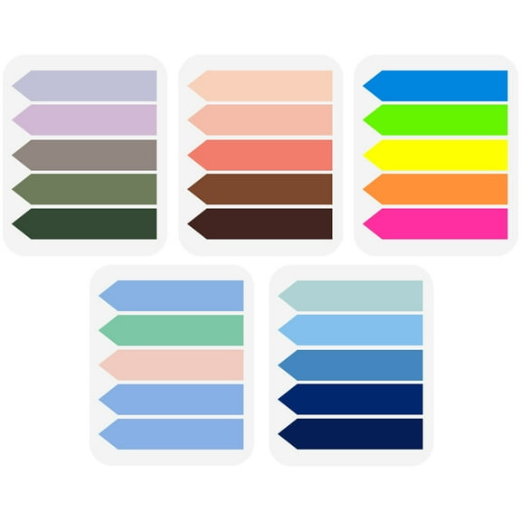 MLINS  5 Packs Gel Paper Page Tabs Sticky Annotation Pad