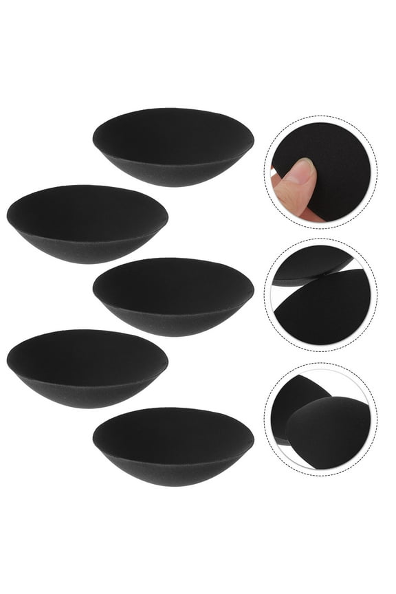 Padded Bra Inserts Black Polyester 5 Pairs for