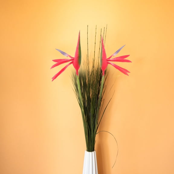 MLINS 5 Pcs Artificial Flower Plant Simulated Bird of Paradise Red