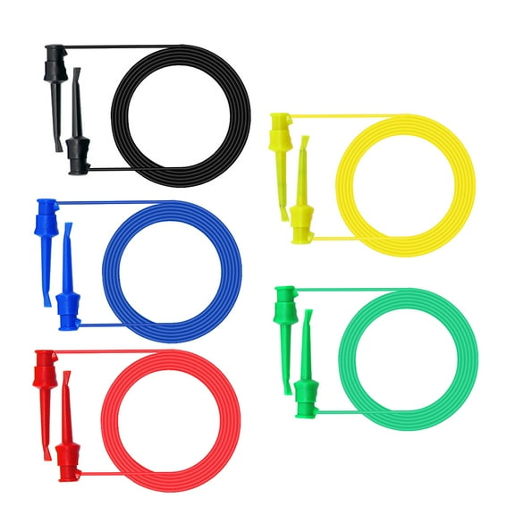 MLINS 5 Pcs Battery Tester Electrical Testing Hook Voltage Multimeter Leads