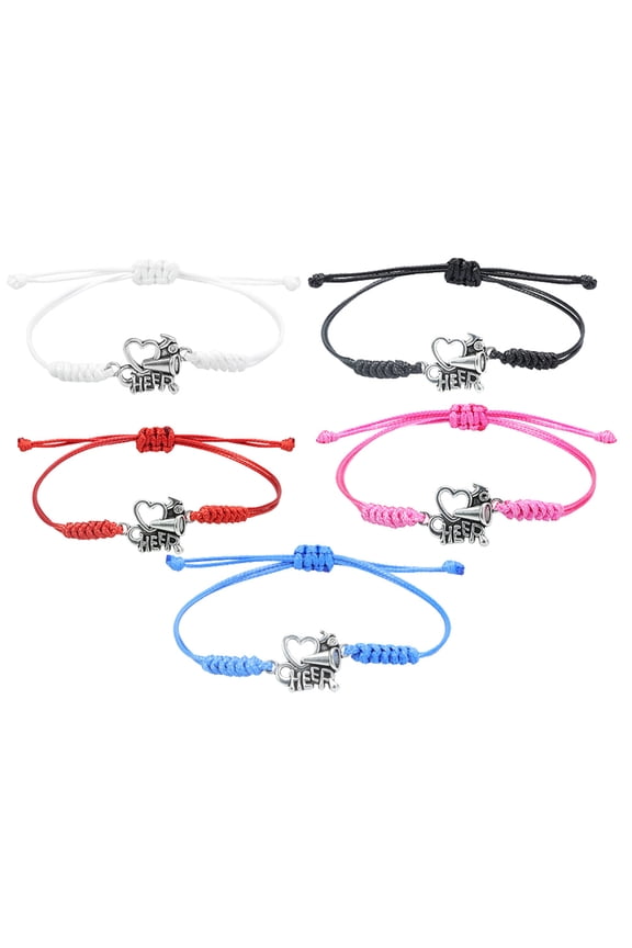 5 Pcs Bracelet Cheer Themed Wrist Souvenirs Braided Bracelets