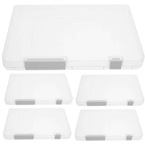 MLINS 5-Pack Clear Storage Bins with Lids, File Organizer Boxes for Office, Home, and Desk Storage