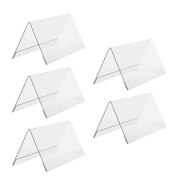 YUYUETIME Clear Double Sided Tent Shaped Table Cards for Seating in Conferences 5Pcs
