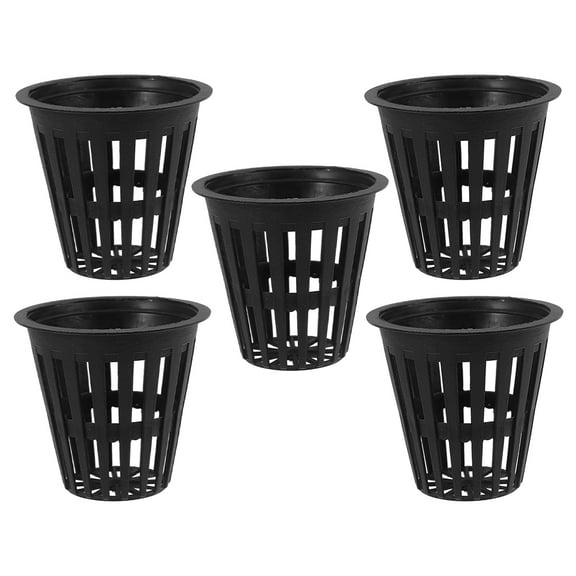 MLINS 5 Pcs Hydroponic Planting Basket Orchid Containers Mesh Pots for Plants Growing Black