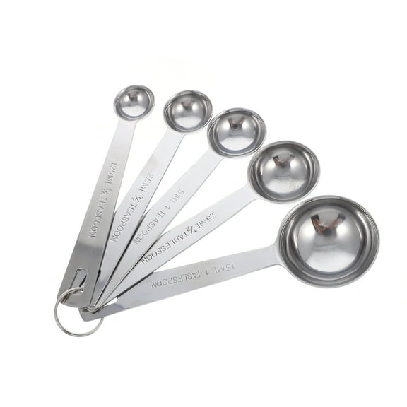 DINHEAROM 5Pcs Weight Measuring Stainless Steel Spoons Portable Design for Kitchen Ingredient Accuracy