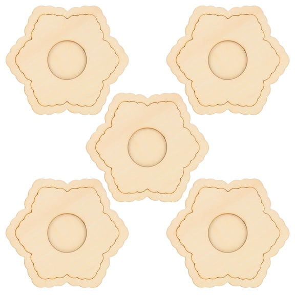 DINHEAROM Craft Picture Frames Wood Children DIY Craft 5Pcs 4.99X4.99X0.20Inch