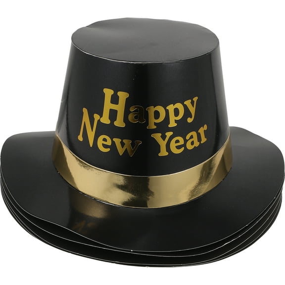 MLINS 5 Pcs New Year Party Favors Paper Cap Happy Top Hat Photo Booth Props Miss Man Yellow