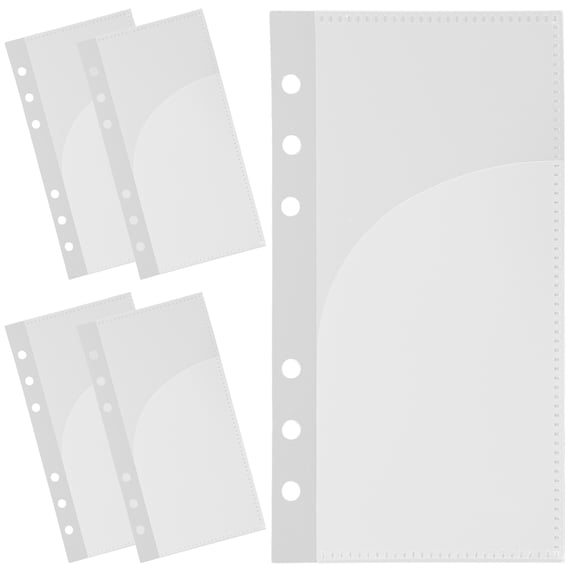 FOMIYES 5-Pack Transparent Cash Binder for Budgeting, 6.7 x 3.7 x 0.04 Inches, and Portable Money Organizer