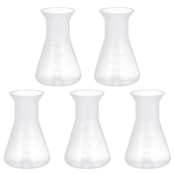 MLINS  5 Pcs Science Lab Containers Flask Plastic Erlenmeyer Conical Laboratory