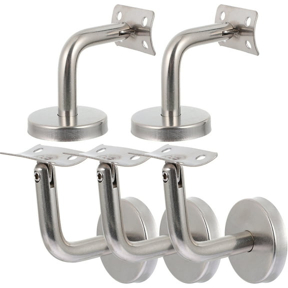FELTECHELECTR 5pcs Handrail Bracket For Stairway Deck L Shaped Stainless Steel Support Tool