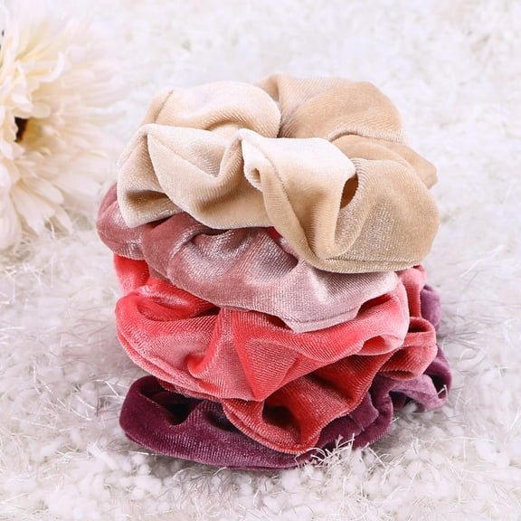 MLINS  5 Pcs Velvet Hair Curls Scrunchies for Women Accessories Elastic Bands Ties