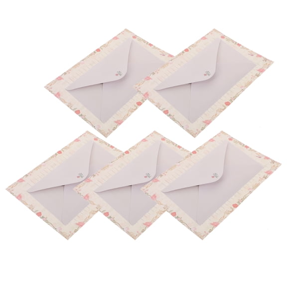 FELTECHELECTR 5Sets Stylish Letter Paper and Envelope Set Assorted Color Smooth Surface Stationery for Writing