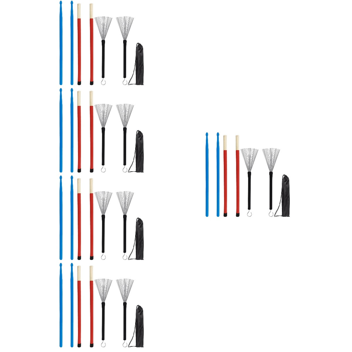 FELTECHELECTR Performance Drumsticks Kit with Nonslip Handles Assorted Color for Students Orchestra Players 5Sets