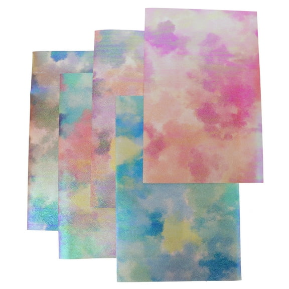 KONTONTY 5 Sheets Decorative Faux Leather for DIY Crafts and Projects in Assorted Colors 0.2mm Thick
