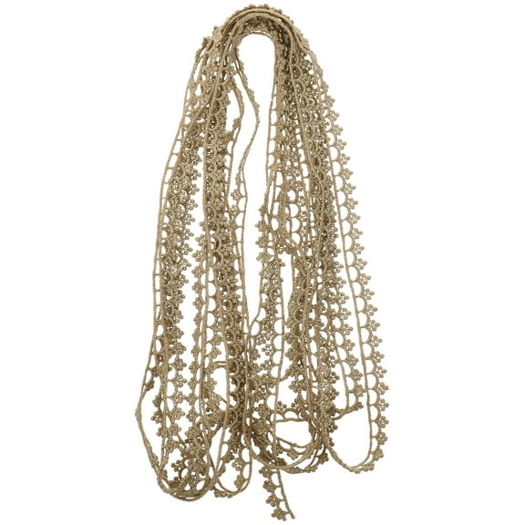 MLINS  5 Yards Trim Golden Lace Dress Decoration Edging Fabric Bride