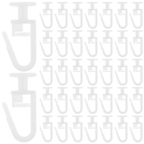 MLINS 50 Pcs Ceiling Sliding Curtain Track Hooks White