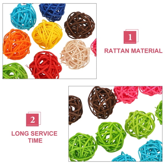 MLINS 50 Pcs Colorful Takraw Basket Wicker Decor Large Decorative Rattan for Home and Garden